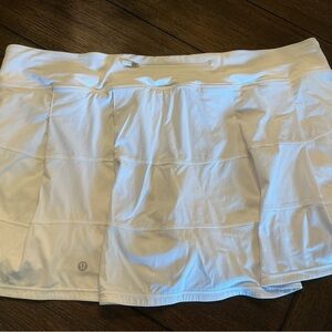 Lululemon White Skort Size 18 | Built-In Shorts | Zip Pocket